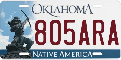 OK license plate 805ARA