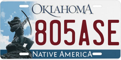 OK license plate 805ASE