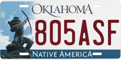 OK license plate 805ASF
