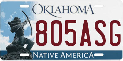 OK license plate 805ASG