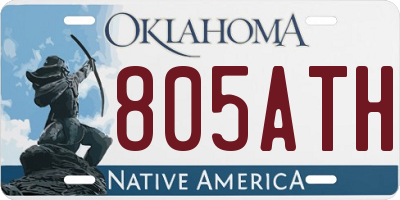 OK license plate 805ATH