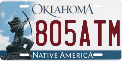 OK license plate 805ATM