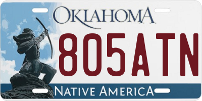 OK license plate 805ATN