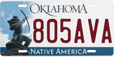 OK license plate 805AVA