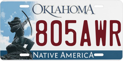 OK license plate 805AWR