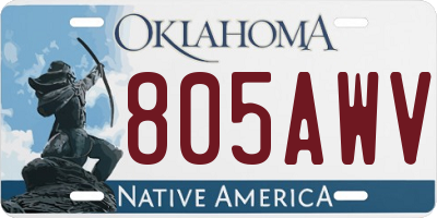 OK license plate 805AWV