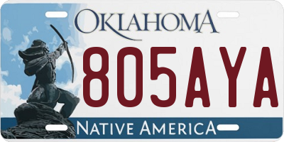 OK license plate 805AYA