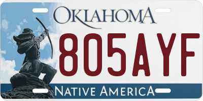 OK license plate 805AYF