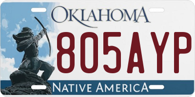 OK license plate 805AYP