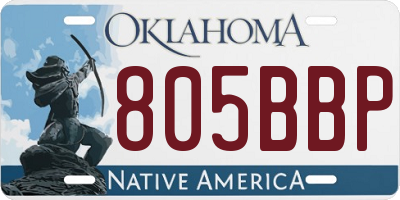 OK license plate 805BBP