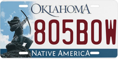 OK license plate 805BOW