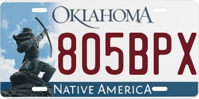 OK license plate 805BPX