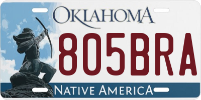 OK license plate 805BRA