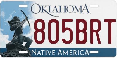 OK license plate 805BRT