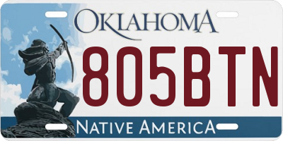 OK license plate 805BTN