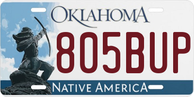 OK license plate 805BUP