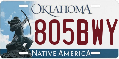 OK license plate 805BWY