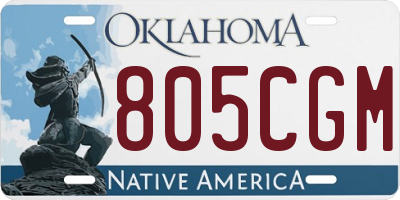 OK license plate 805CGM
