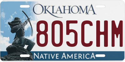 OK license plate 805CHM