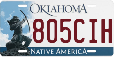 OK license plate 805CIH