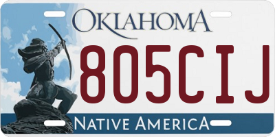 OK license plate 805CIJ