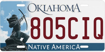 OK license plate 805CIQ