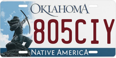 OK license plate 805CIY