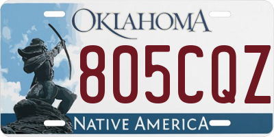 OK license plate 805CQZ
