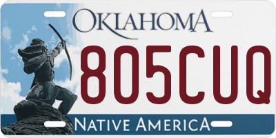 OK license plate 805CUQ