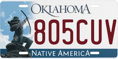 OK license plate 805CUV