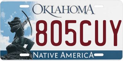 OK license plate 805CUY