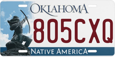 OK license plate 805CXQ