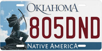 OK license plate 805DND