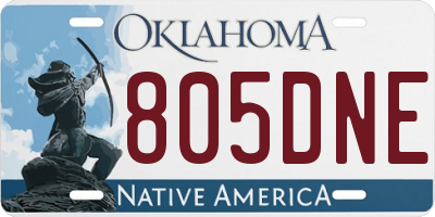 OK license plate 805DNE