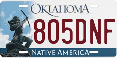 OK license plate 805DNF