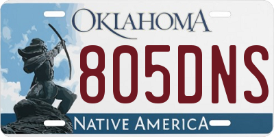 OK license plate 805DNS