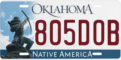 OK license plate 805DOB