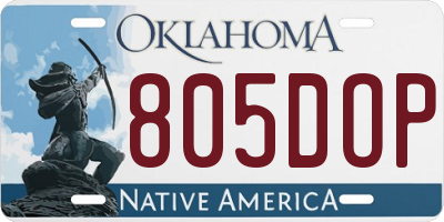 OK license plate 805DOP