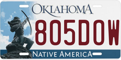 OK license plate 805DOW