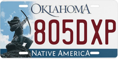 OK license plate 805DXP
