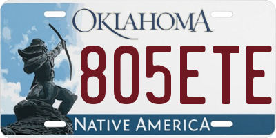 OK license plate 805ETE