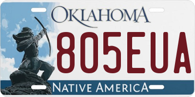 OK license plate 805EUA