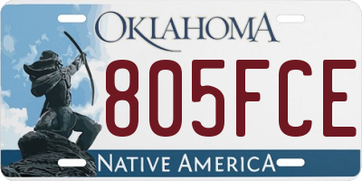 OK license plate 805FCE