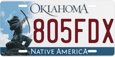 OK license plate 805FDX