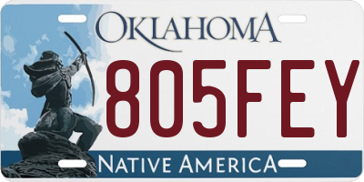 OK license plate 805FEY