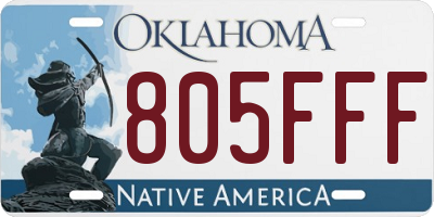 OK license plate 805FFF