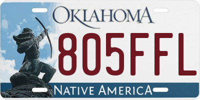 OK license plate 805FFL