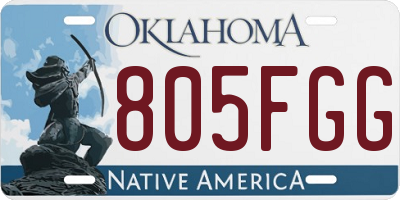 OK license plate 805FGG