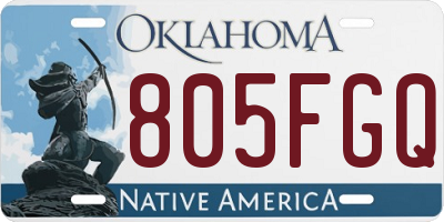 OK license plate 805FGQ