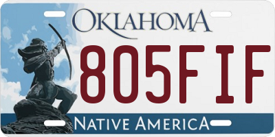 OK license plate 805FIF